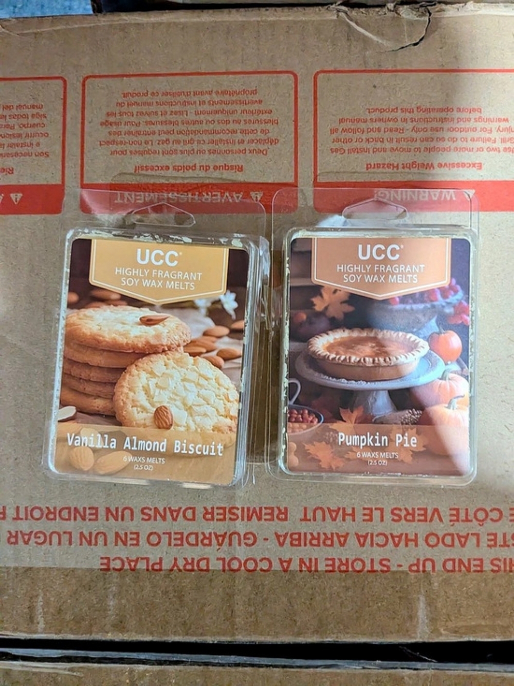 New 2 Packs Of UCC Highly Fragrant Soy Wax Melts Vanilla Almond & Pumpkin Pie